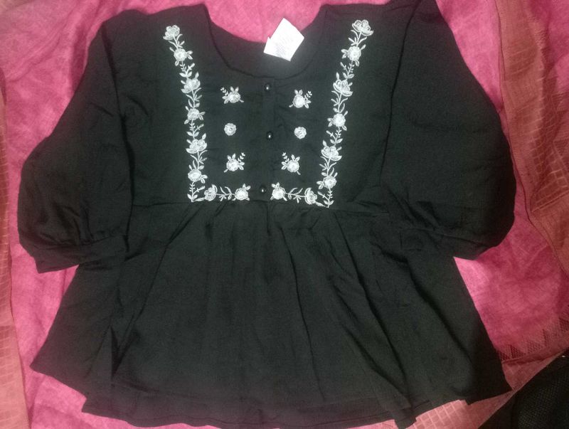 Elegant Black Floral Top