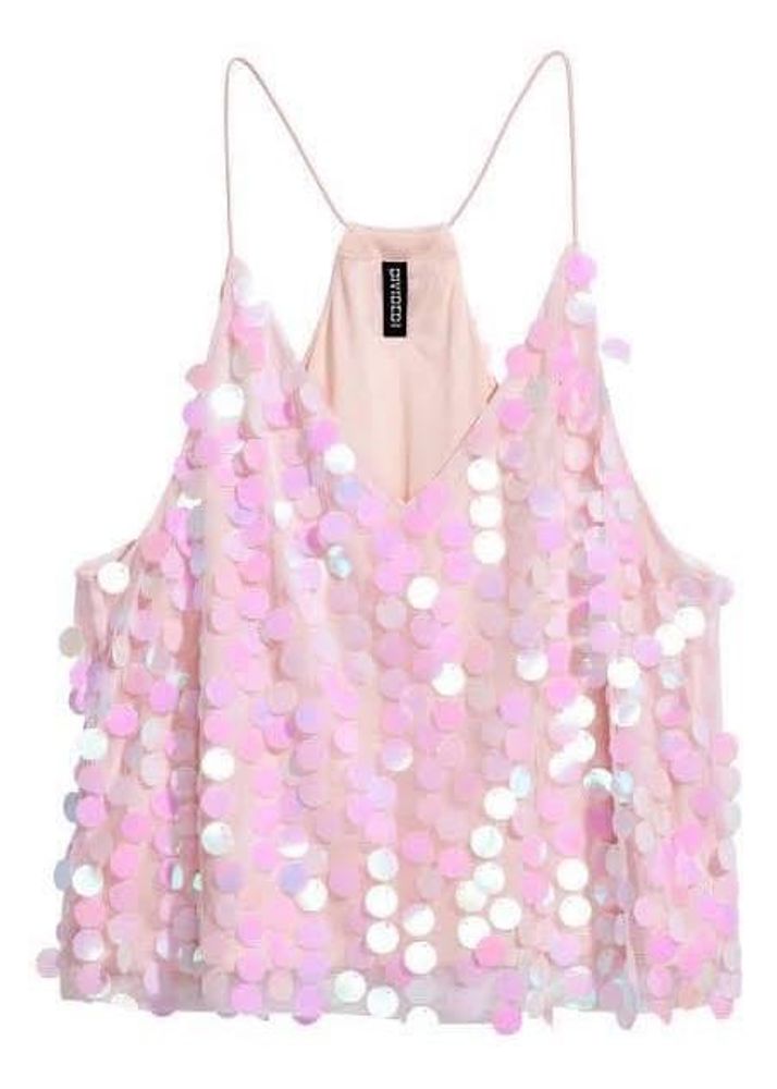 Pink Sequin Iridescent Cami Top
