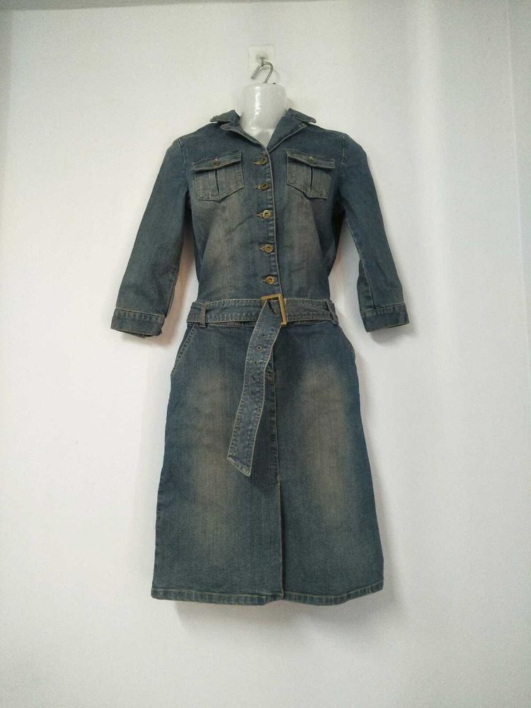 Y2K Denim Shirt Dress