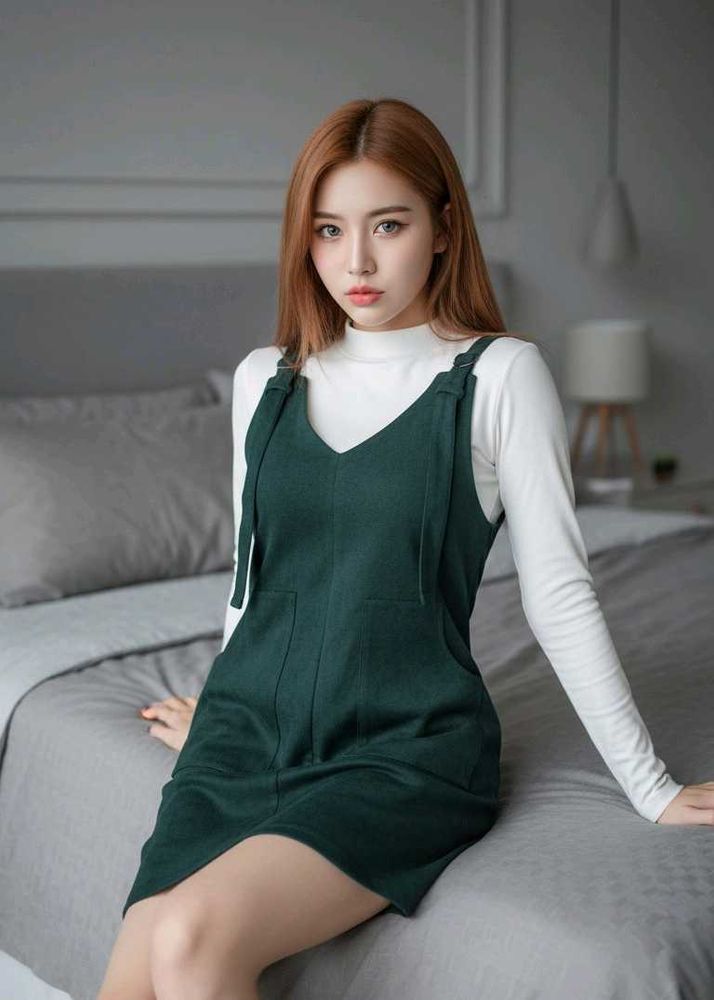 korean dungaree Dress
