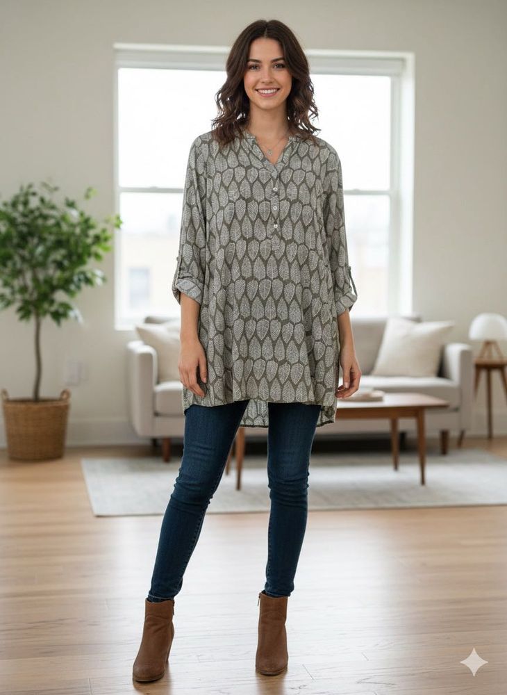 Stylish Patterned Tunic Top