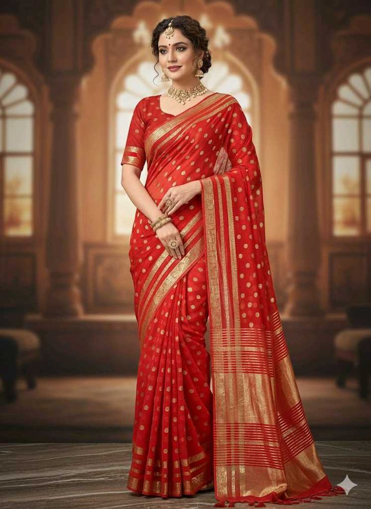 Festive wear Saree Red and orange shade