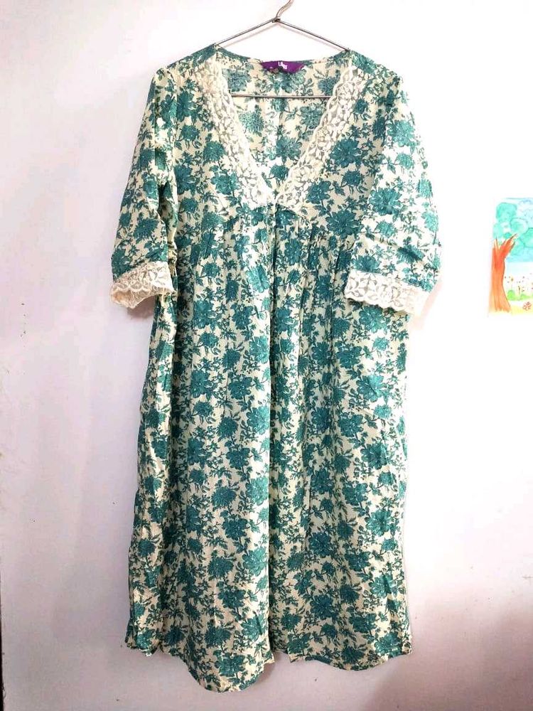 Pure Cotton Lace Kurti