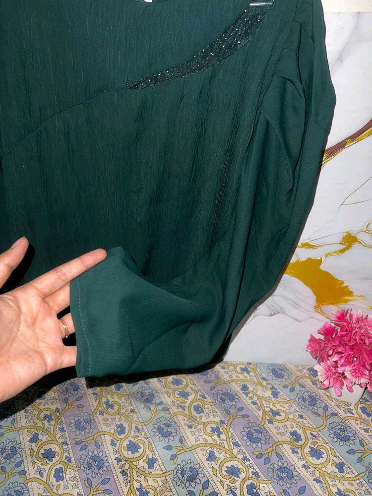 Green Embellished Top