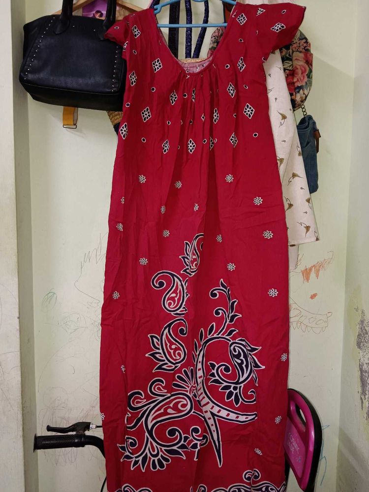 Red Paisley Nightgown