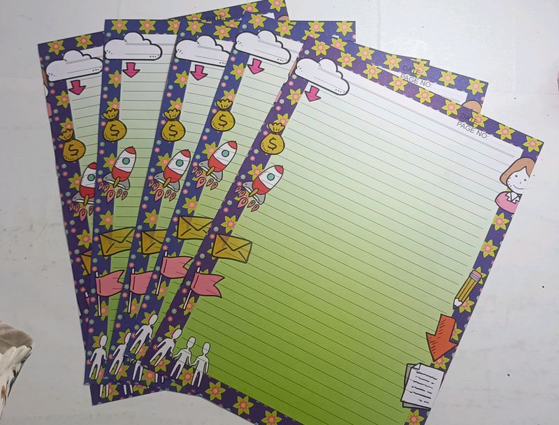 Designed File Paper (A4 ,5 Sheet)