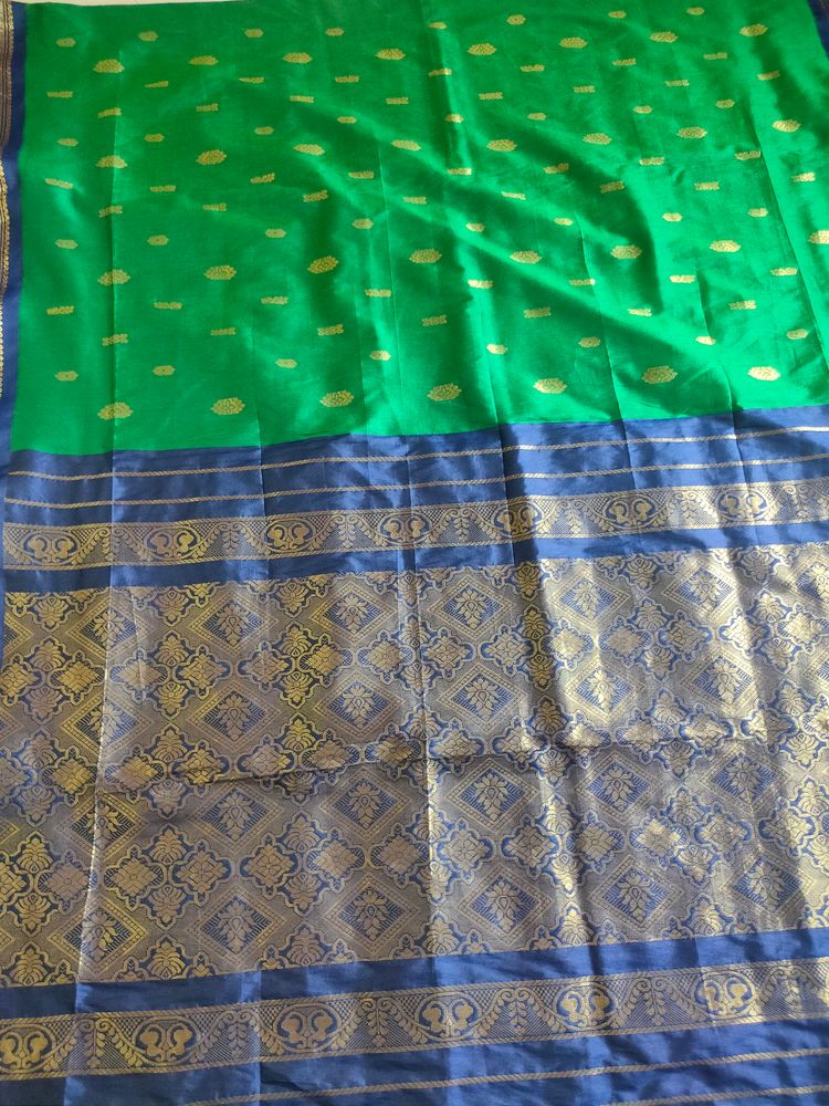 Green &amp; Blue Silk Saree