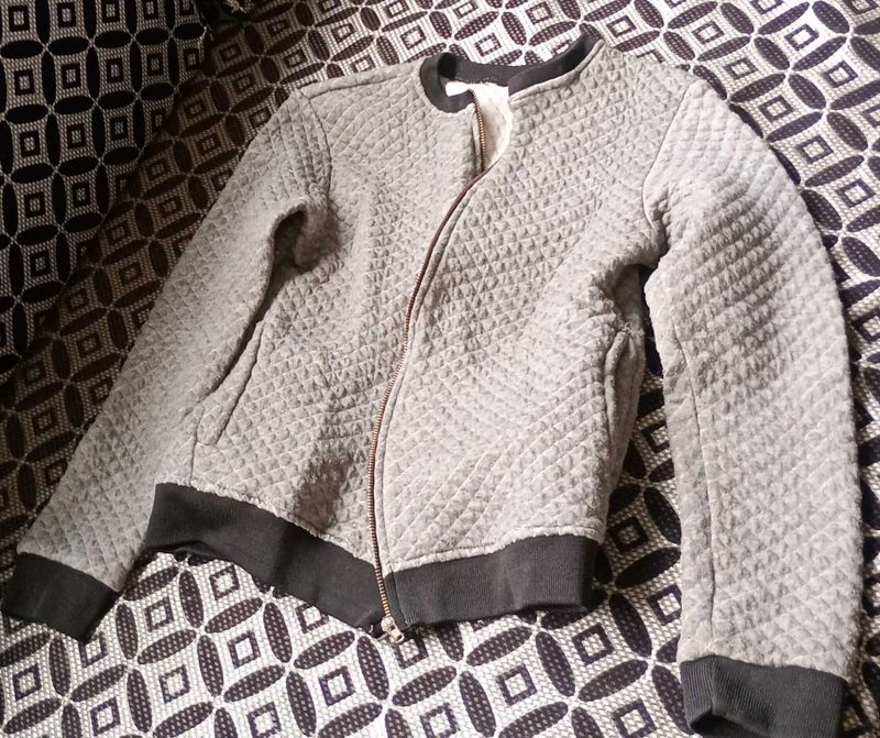Gray Quilted Jacket