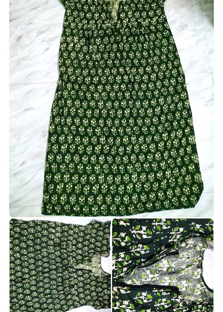 Green Floral Dress nighty combo 3