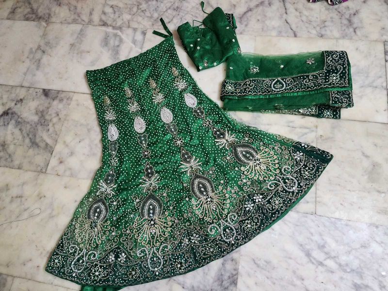 fully 💚 Green lehenga choli 🥻