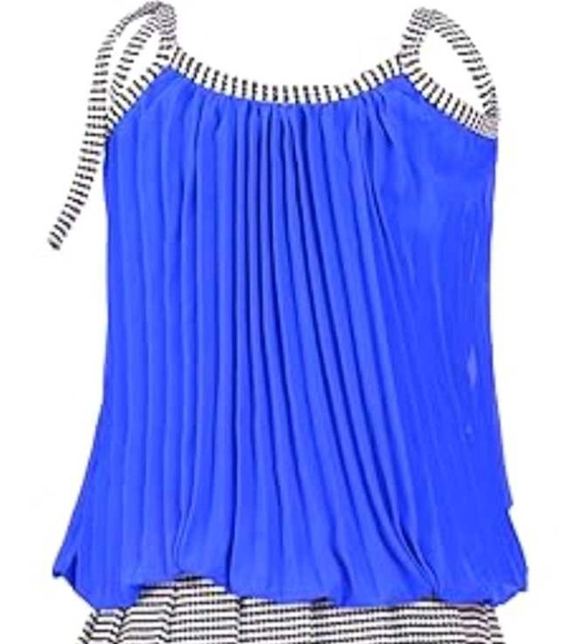 Navy Blue Blouson Top
