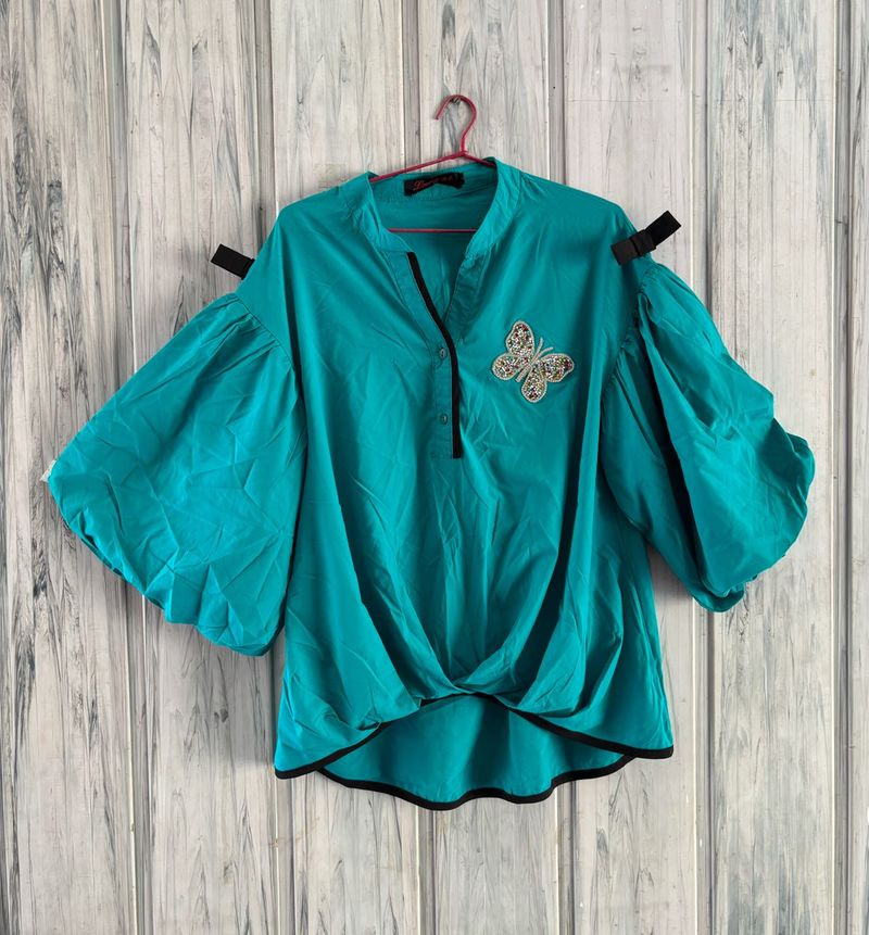 Combo Of 3 Tops,Turquoise Butterfly Top