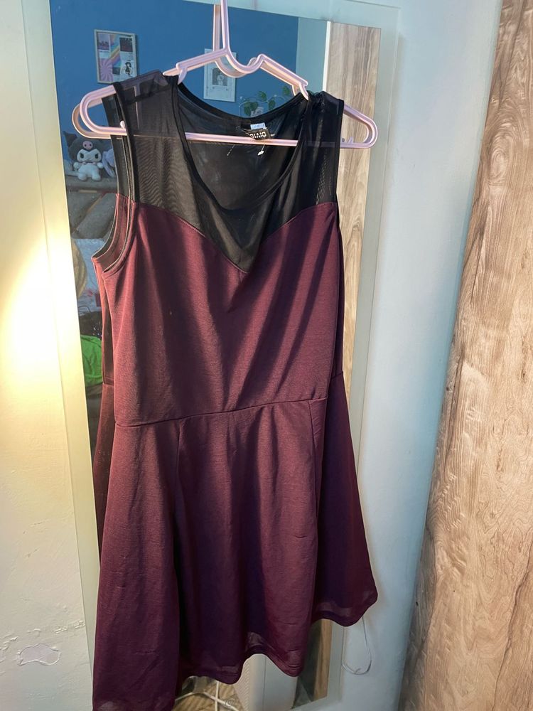 Burgundy Skater Dress