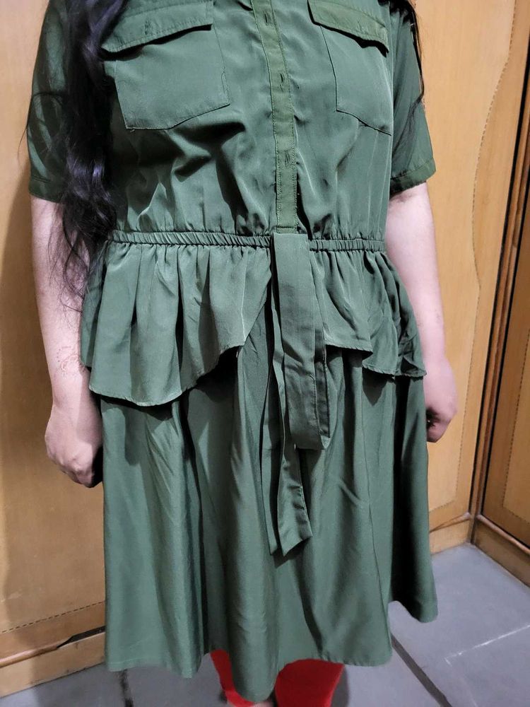 Green Casual Dress women 3xl rayon