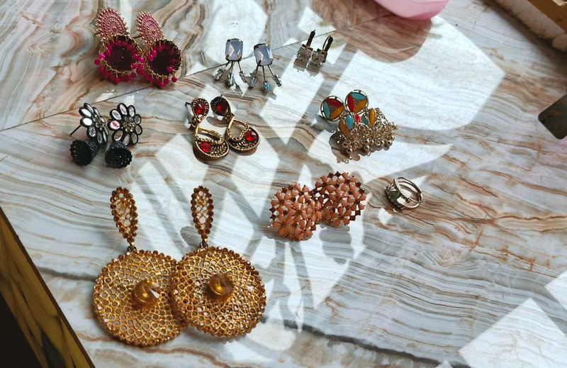 8 EARRINGS + 1 RING COMBO OFFER!!!