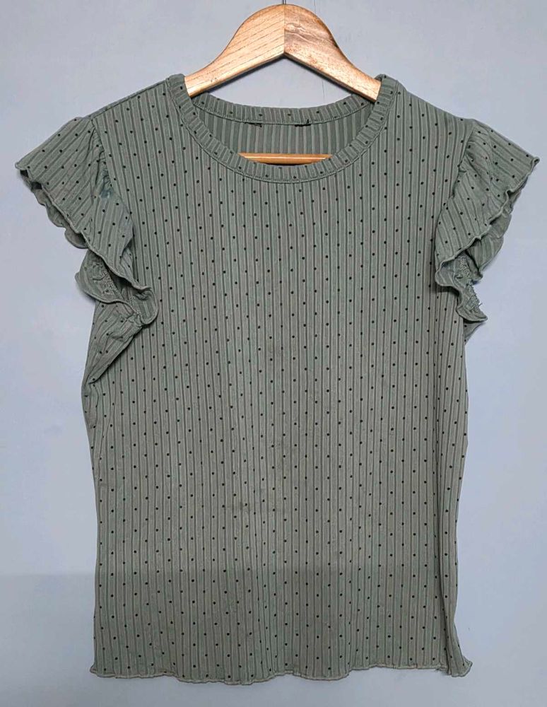 Cute Ruffle Sleeve Top