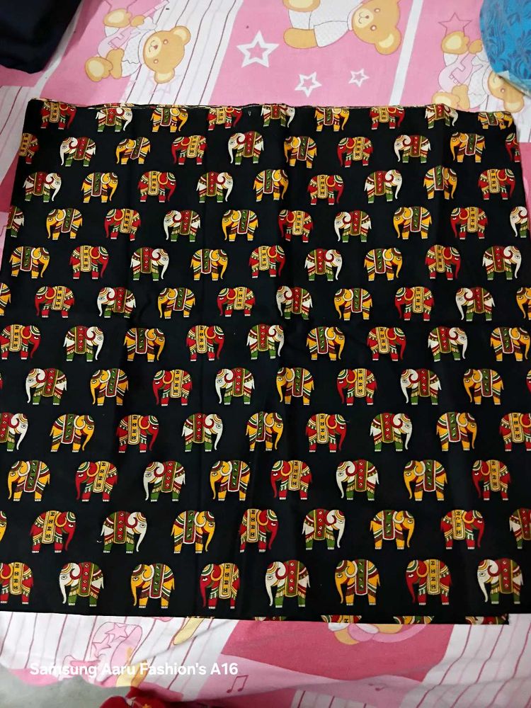 Elephant Print Fabric 2.10 Mtr.,pure Cotton
