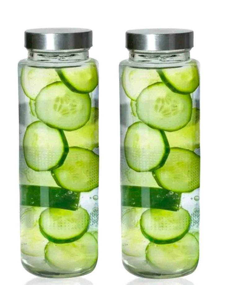 Glass Water Bottles ( Set Of 2)