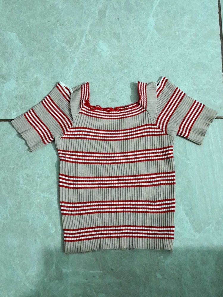 Striped Knit Top