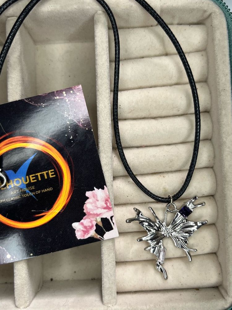 Silver Butterfly Pendant Necklace