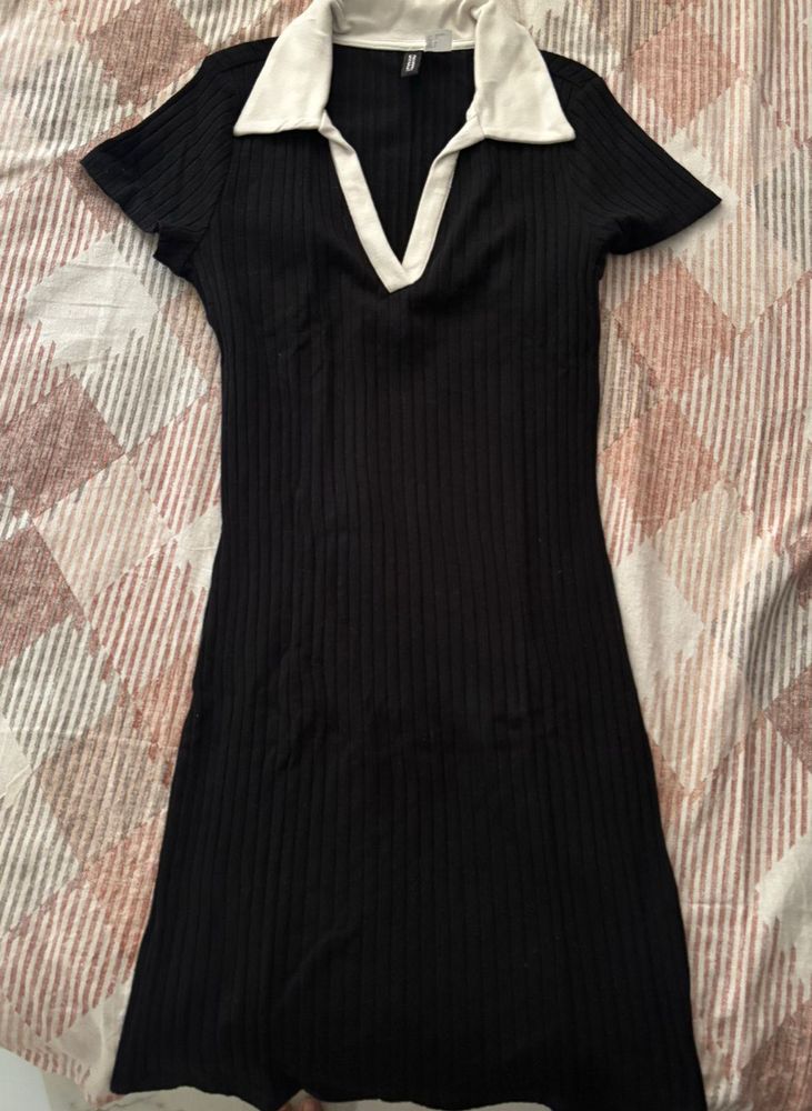 Black &amp; White Collar Dress - Small Size H&amp;M