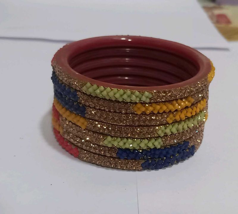 Colorful Beaded Bangle Set