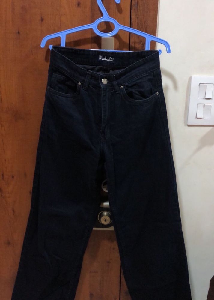 Wide Charcoal Black Jeans