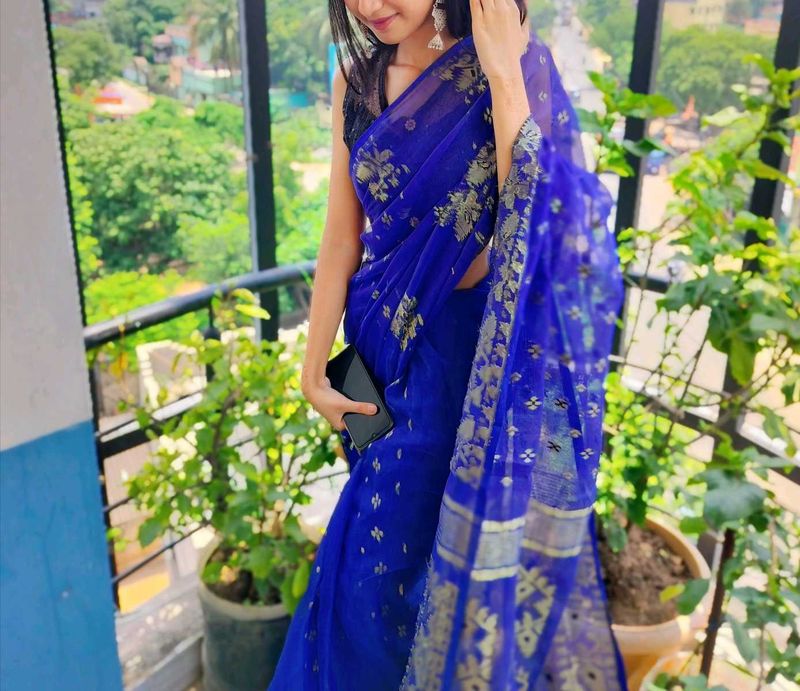 Blue Saree New &amp; Comfortable