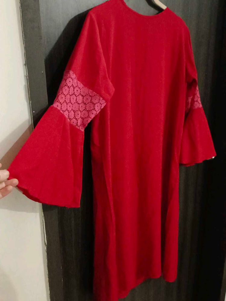 Red Bell Sleeve Dress
