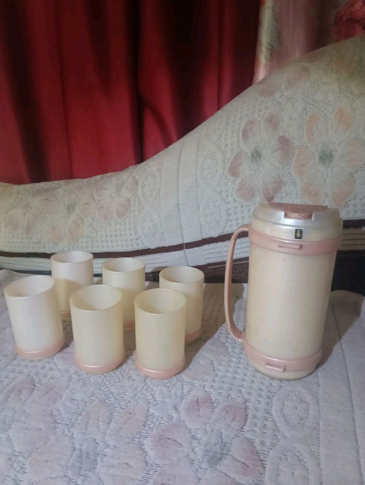 Jag and Glass Set Plastic New Condition