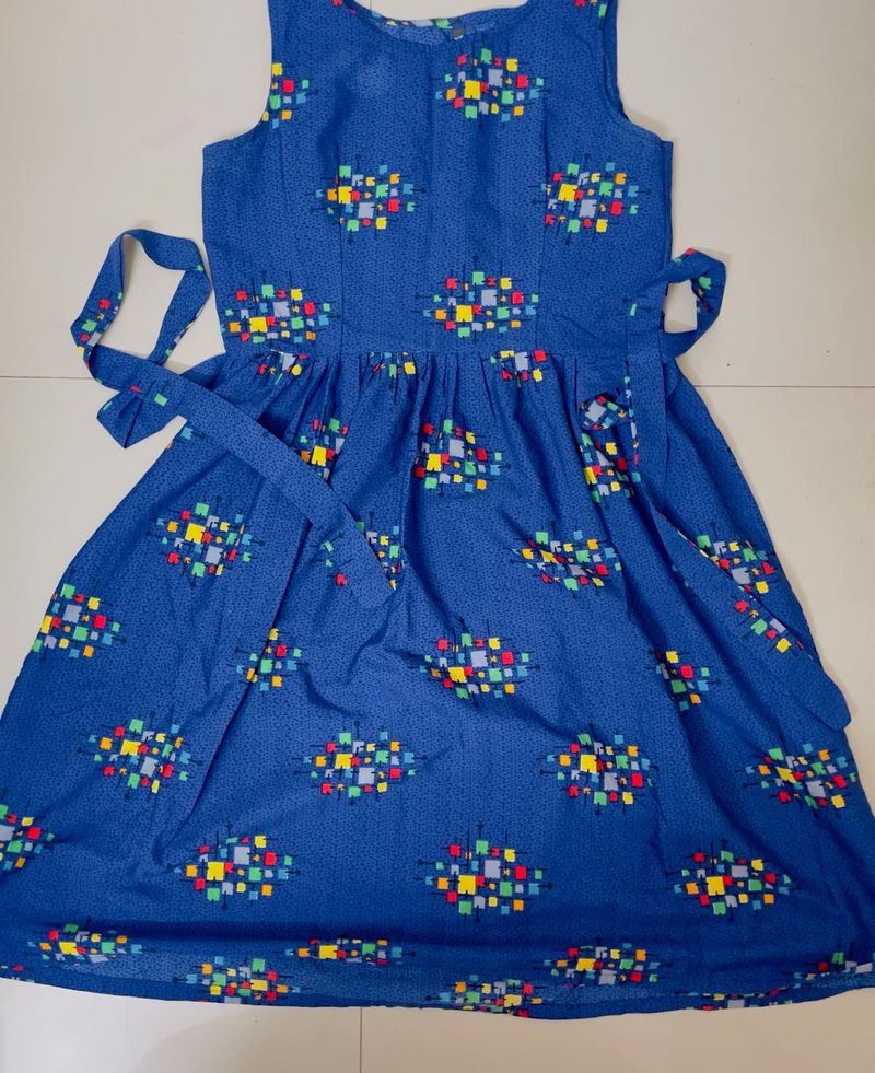 Blue Printed Dress