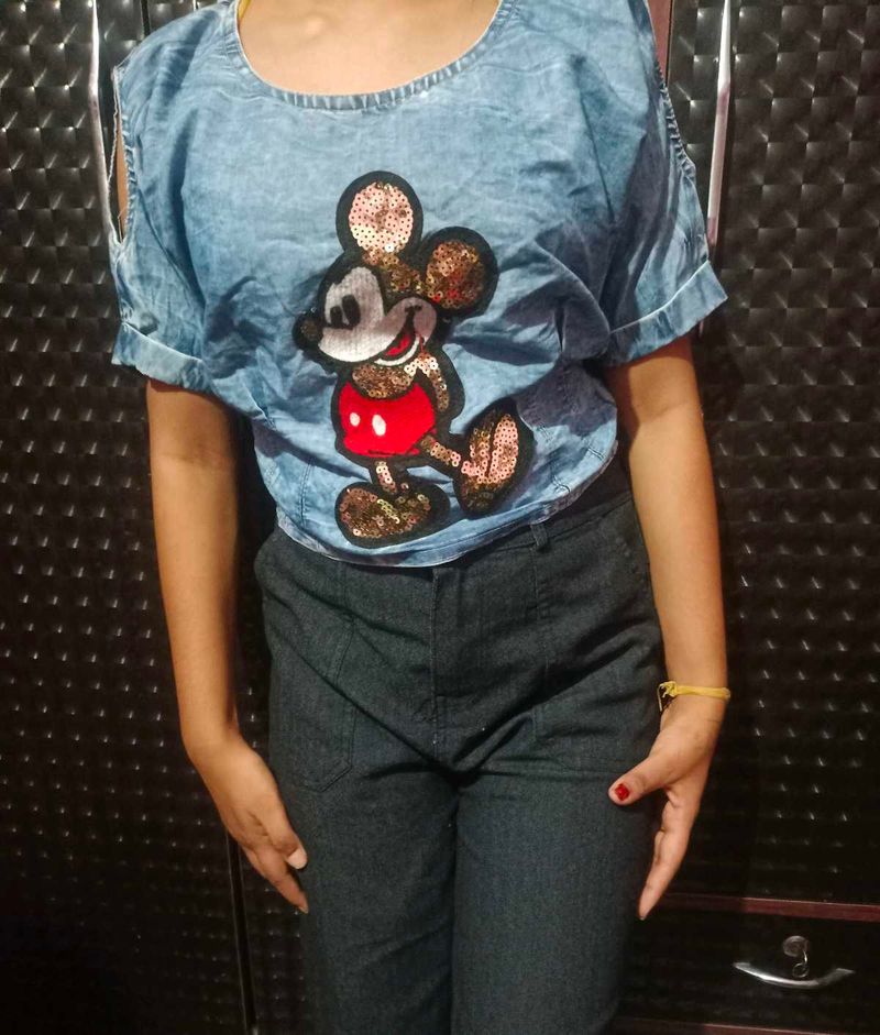 Mickey Mouse Denim Top