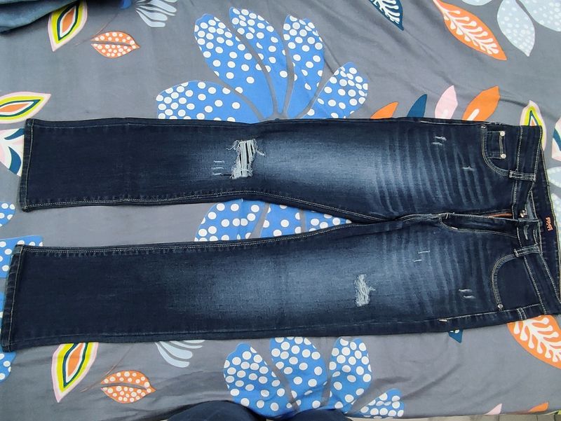 Denim Ribbed Jean For Women