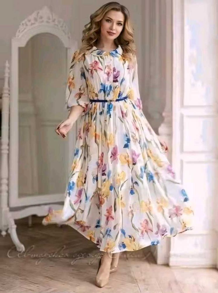 Floral Chiffon Maxi Dress