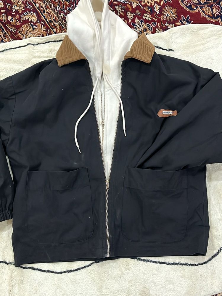 Black Jacket with Brown Colar