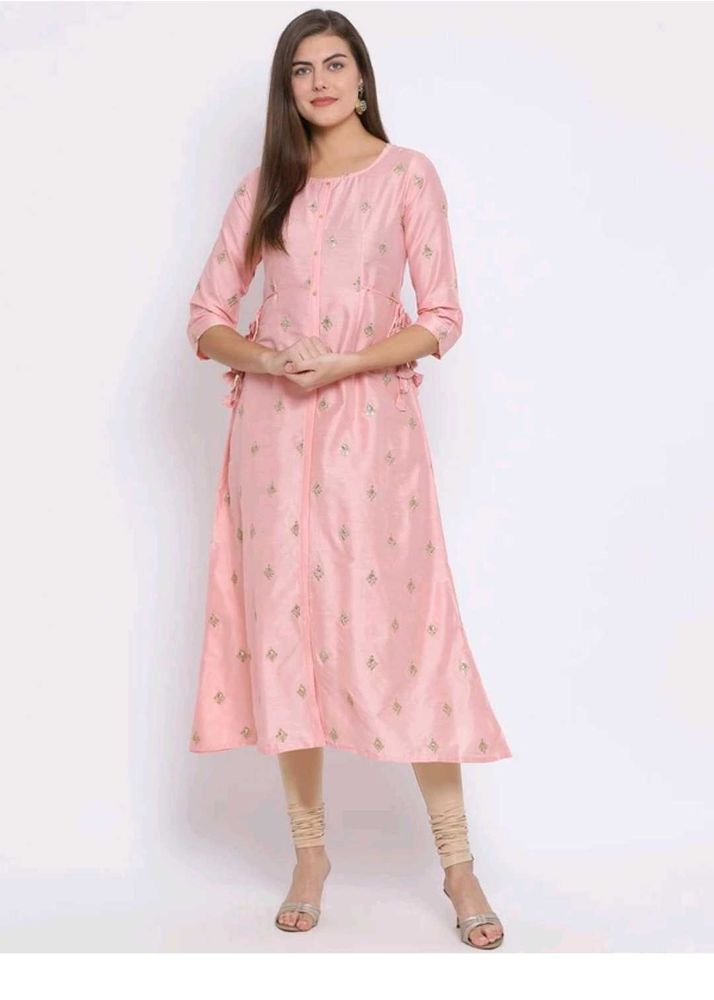 Elegant Pink Embroidered Kurta