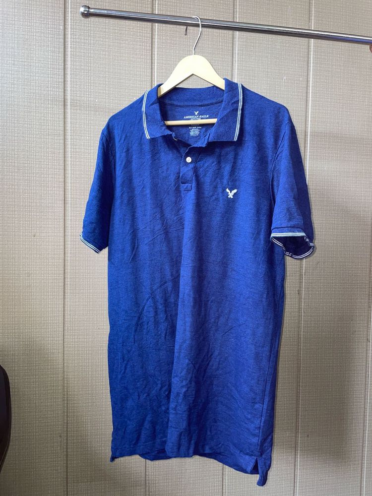 American Eagle Blue Polo Shirt