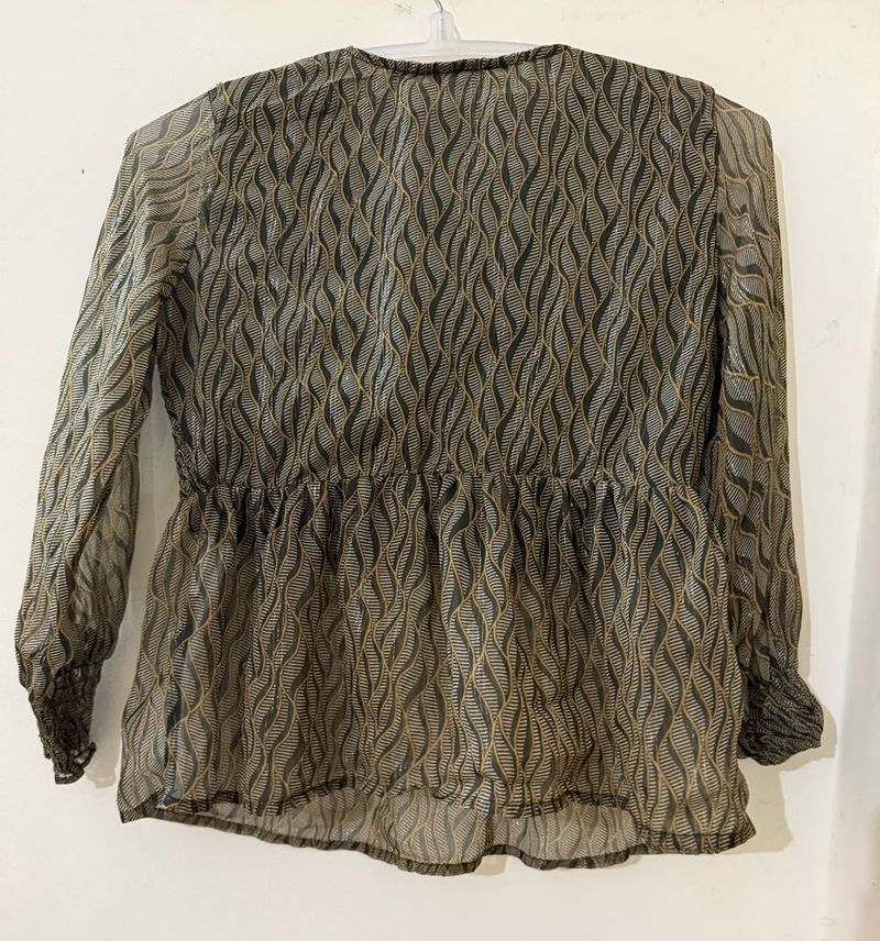 Sheer Patterned Blouse