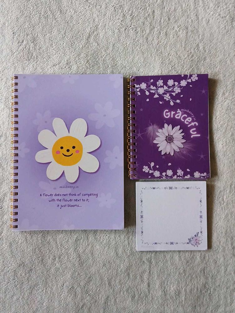 Cute Flower Theme Book Combo 🌸💜