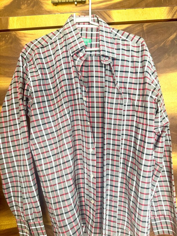 Benetton Checkered Casual Shirt