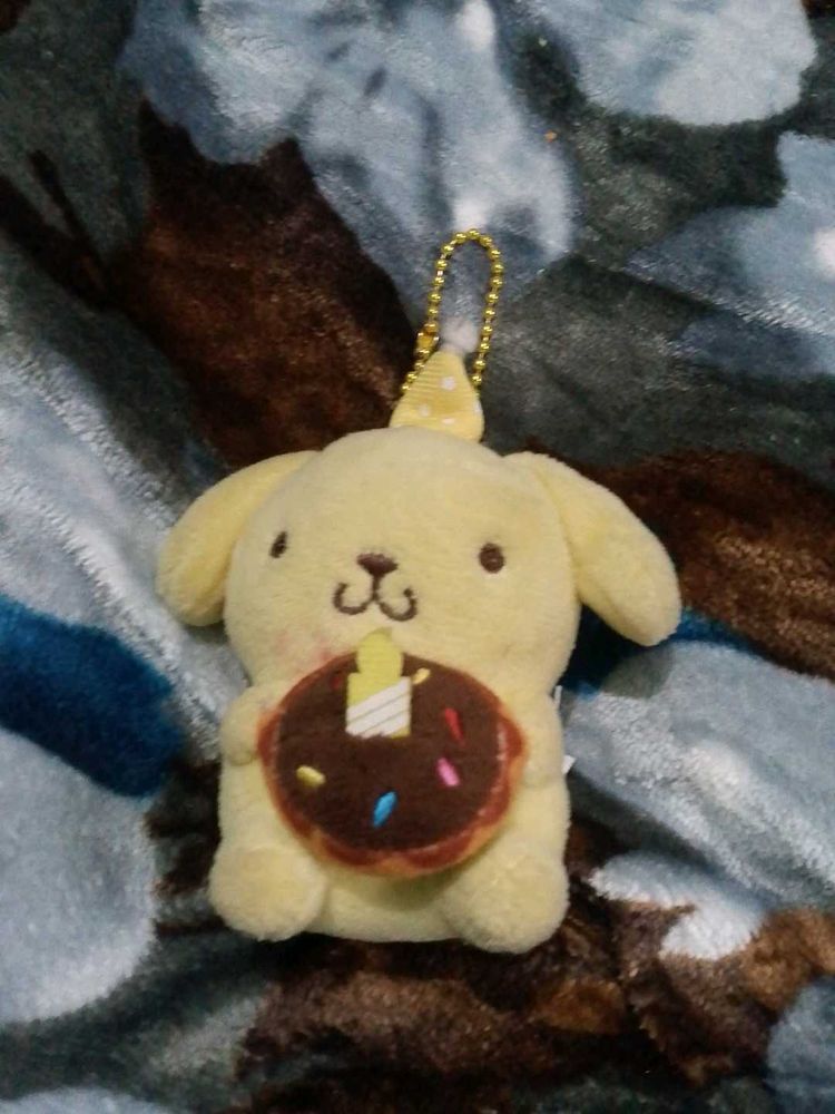 Sanrio Pompompurin Plush Keychain