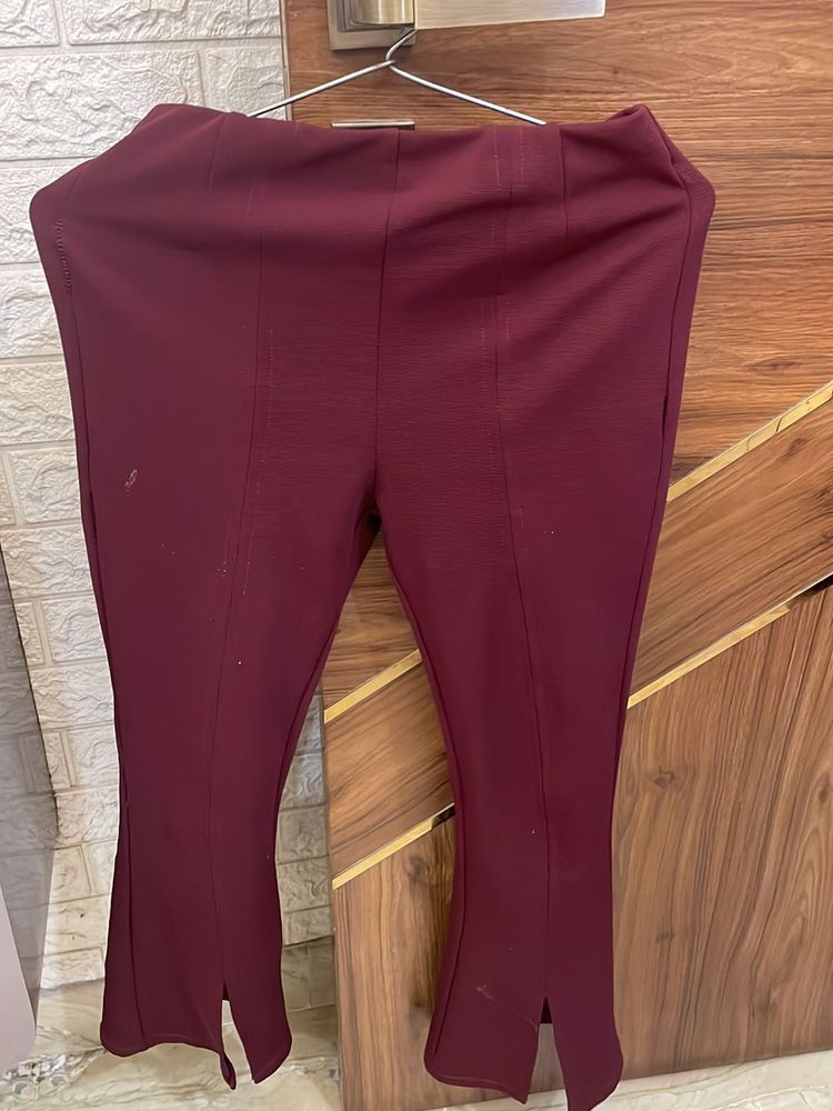 Maroon Flared Pants