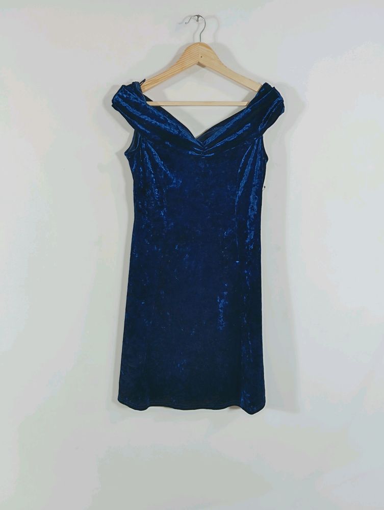 Royal Blue Velvet Western Dress (Women)