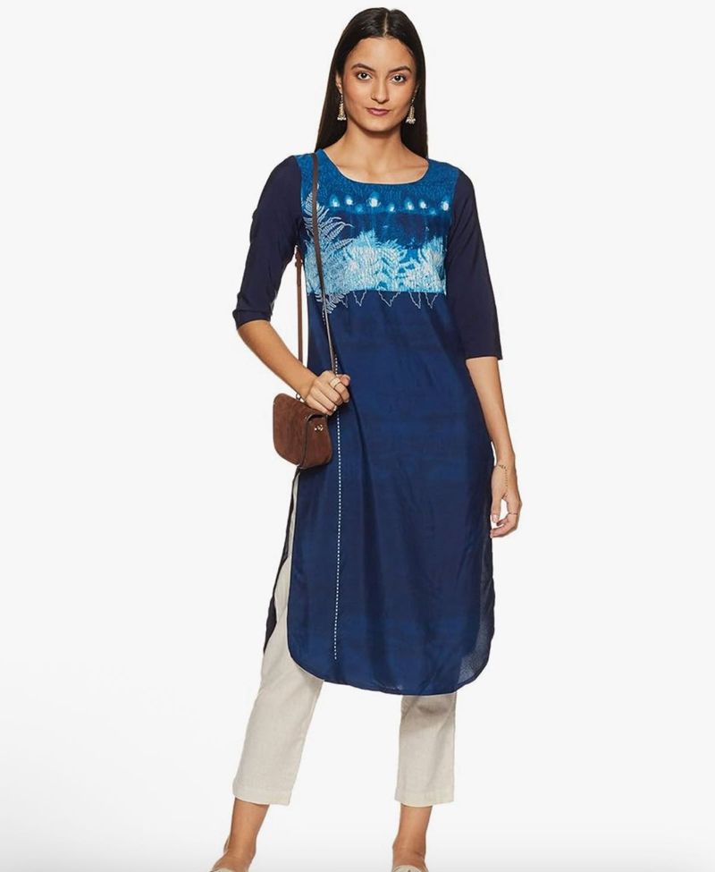 W Elegant Blue Kurta
