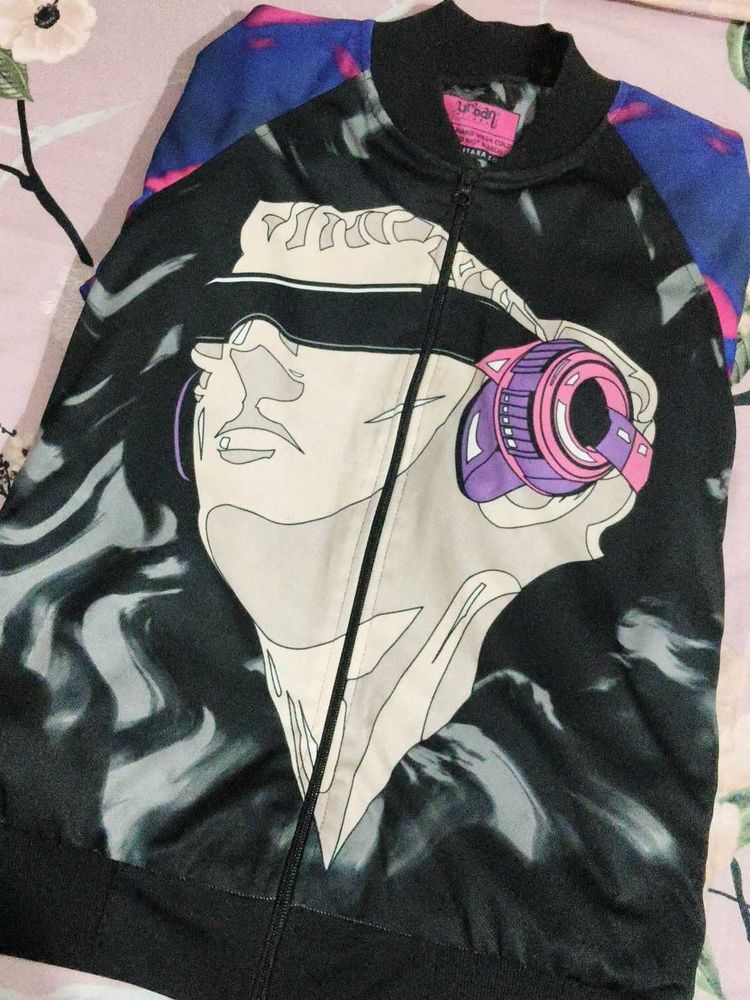 Graphic Print Bomber Jacket