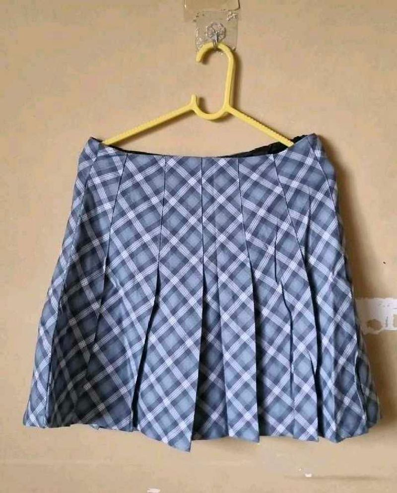 Pleated Plaid Mini Skirt