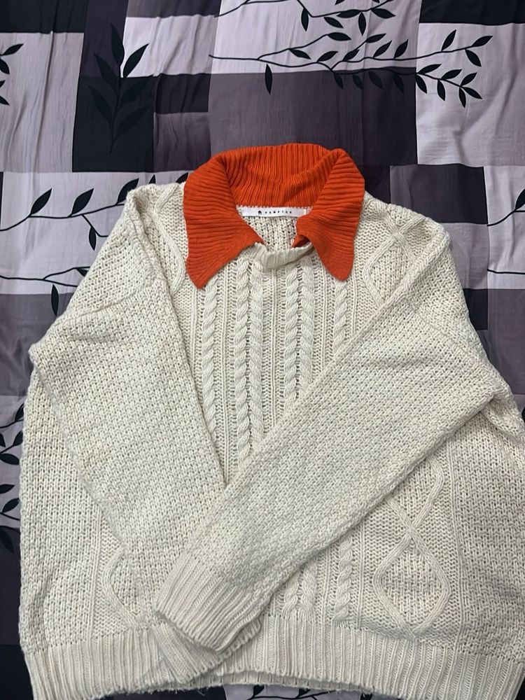 Stylish Cream Cable Knit Sweater