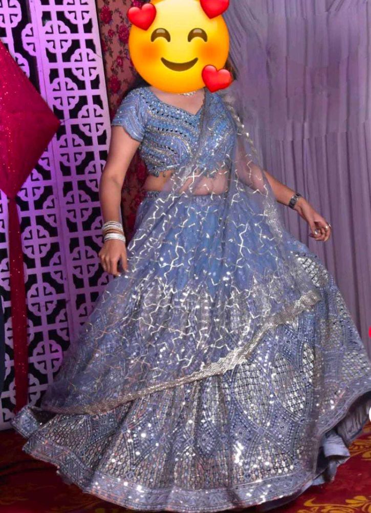 Blue Embellished Lehenga Choli