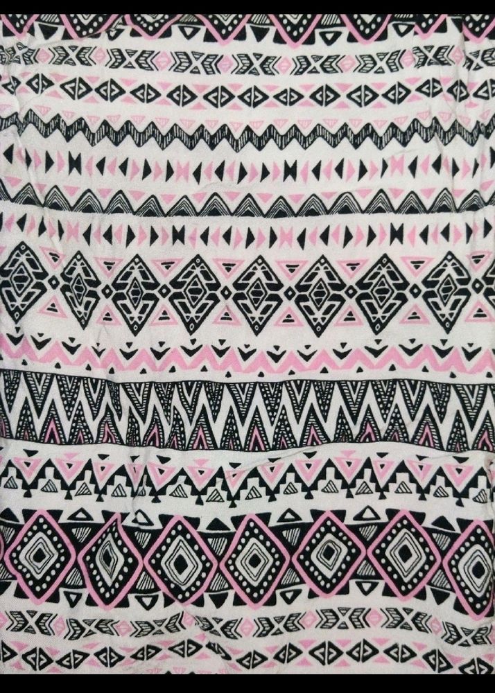 Trendy Pink &amp; Black Geometric Print Jumpsuit