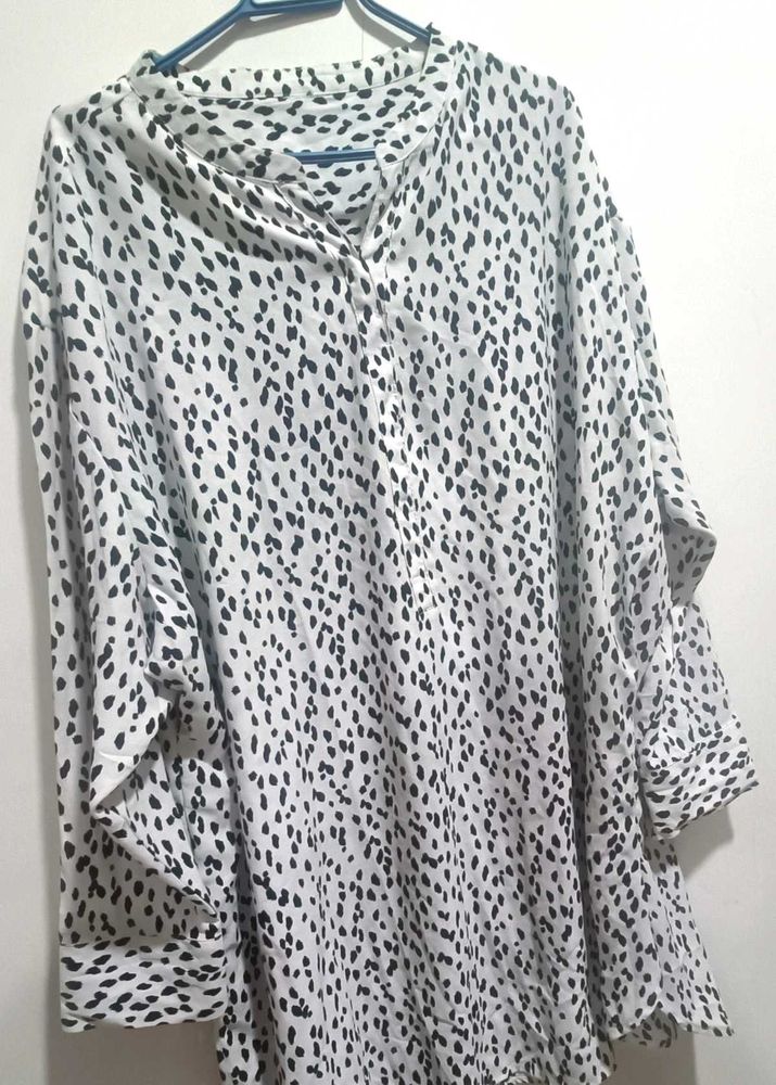 Plus Size Animal Print Shirt Dress